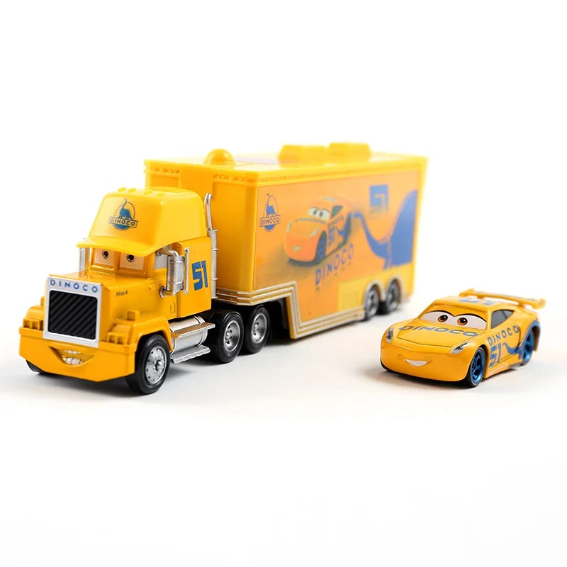 Disney Pixar Cars 3 Lightning McQueen, Jackson Storm, Cruz Ramirez, Hudson Mack Truck & Chick Hicks Toy Set Atypical Journey Store