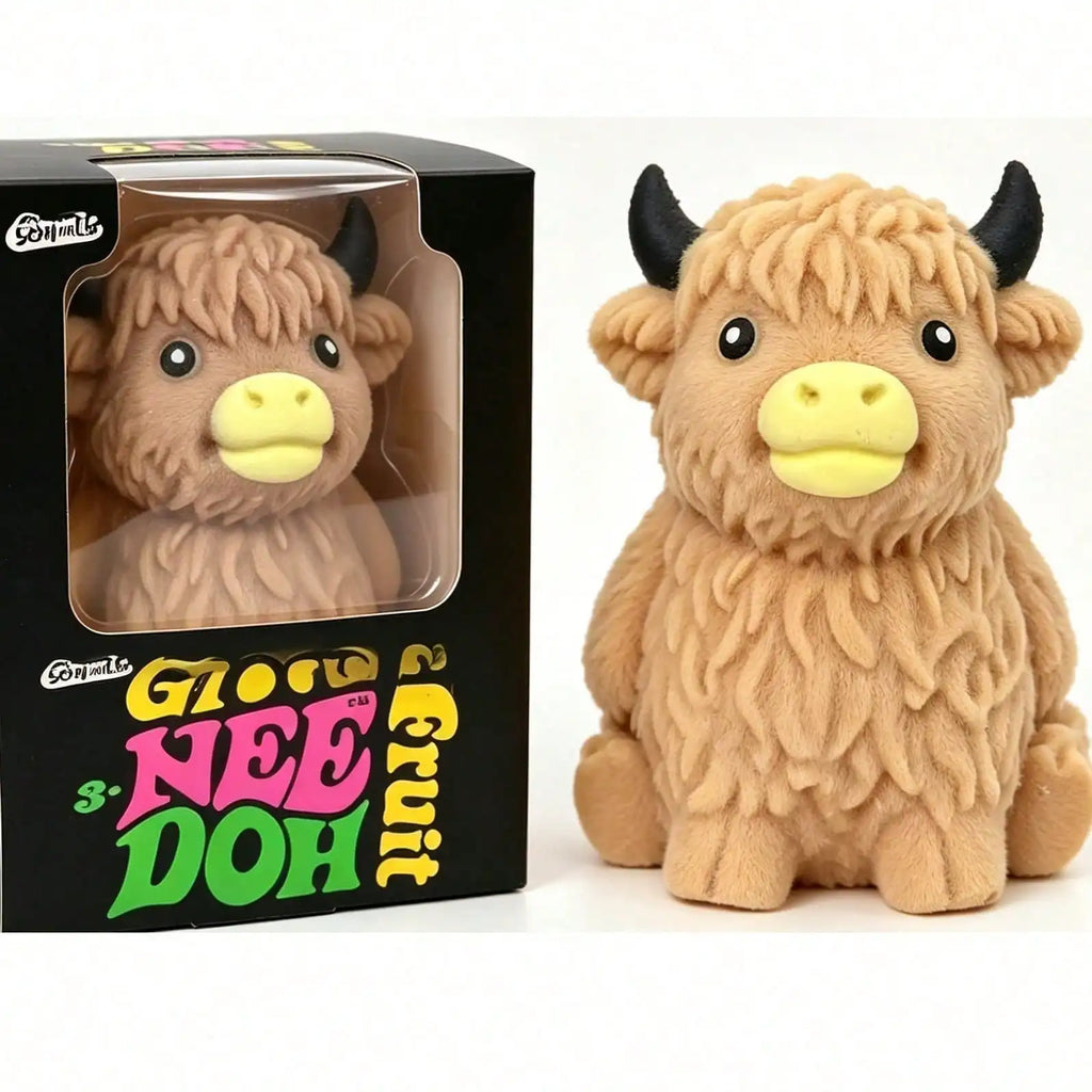 Popular New Products Scottish Highland Cow Stress Relief Toy Slow Bounce Sensory Soft Toy Cheese Squeezing Stress Relief Gift Atypical Journey Store