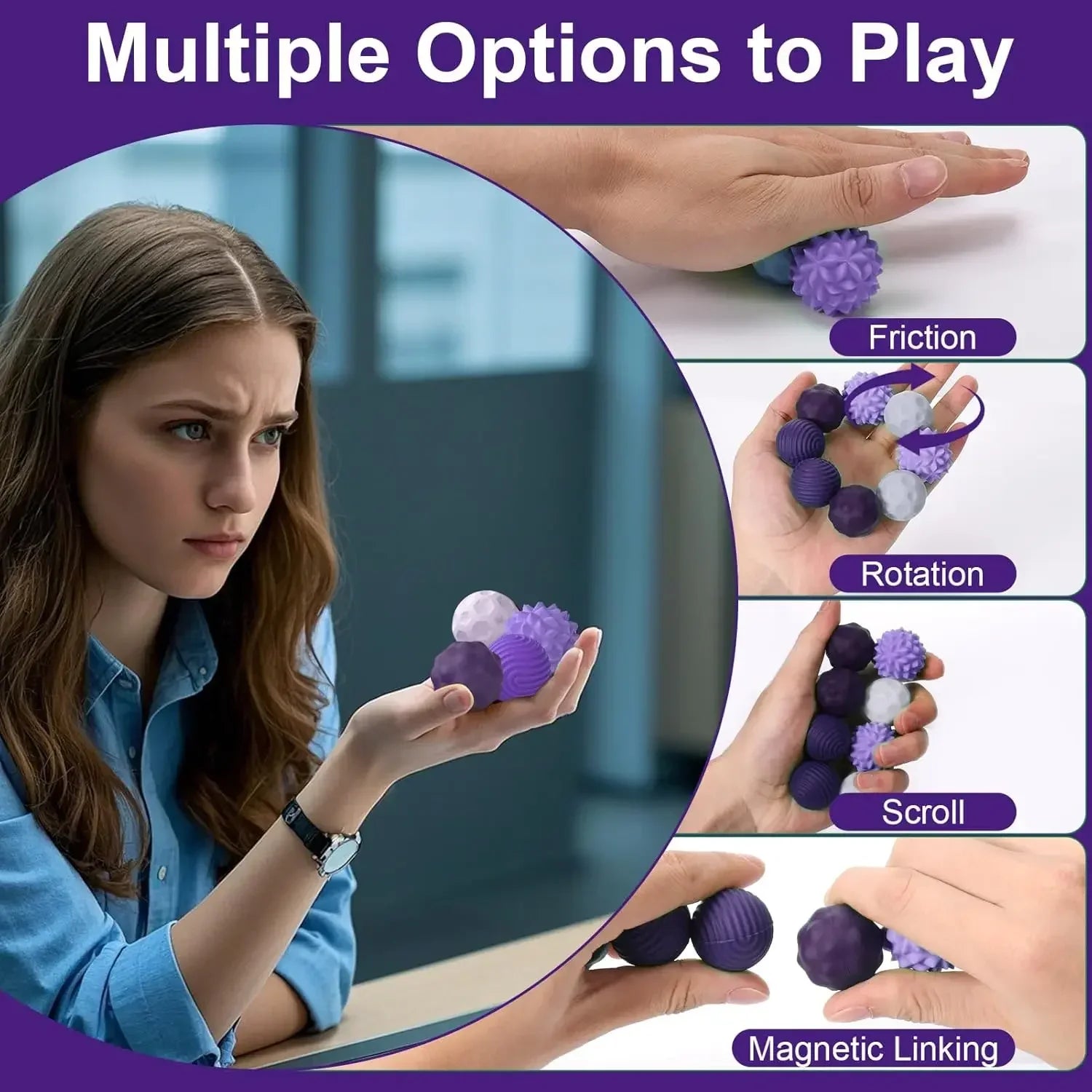 2-8 PCS Magnetic Toy Silicone Magnetic Ball Fidgeting Toy Stress Relief Fingertip Activity Small Decoration Toys Miniature Model Atypical Journey Store