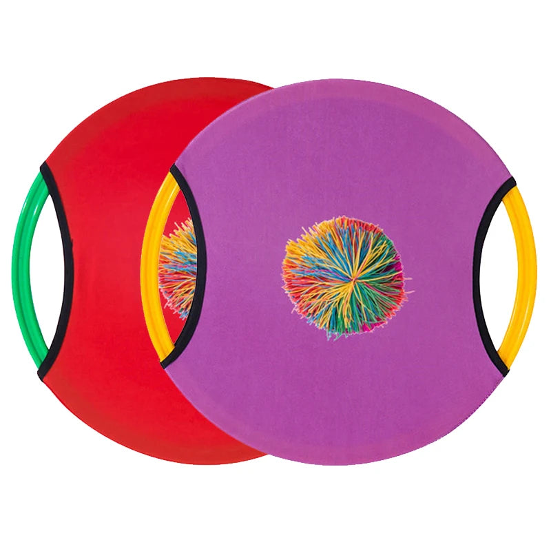 2PCS Outdoor Sports 28CM Flying Disc Trampoline Paddle Ball Game Toss and Catch Parent Child Interactive Sensory Toys Kids Adult Atypical Journey Store