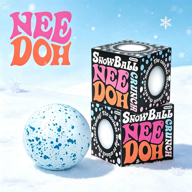 Needoh Snow Ball Crunch Stress Ball Squishy Fidget Sensory Toy Soft Quick Rebound Flour Filling  Anti-anxiety Decompression Toy Atypical Journey Store