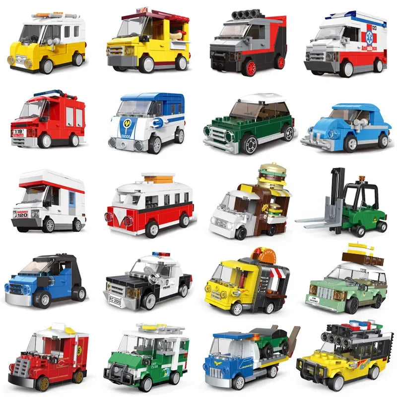 Racing Car Bus Engineering Vehicle Ambulance Pull Back Model Building Blocks Brick Toys Children Boys Compatible With Lego Atypical Journey Store