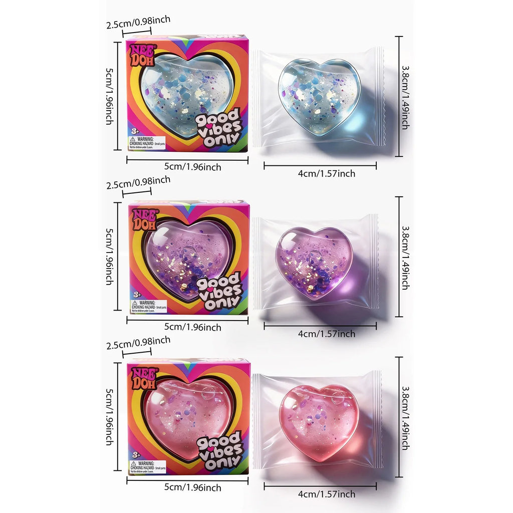Heart-Shaped Squishy Toy, Soft and Comfortable to the Touch, Non-Sticky, Quick to Bounce Back, Cute and Compact, Portable Palm-Sized Toy. Size: 4Cm*3.8Cm/6.5Cm*6Cm Atypical Journey Store