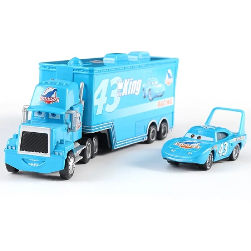 Disney Pixar Cars 3 Lightning McQueen, Jackson Storm, Cruz Ramirez, Hudson Mack Truck & Chick Hicks Toy Set Atypical Journey Store