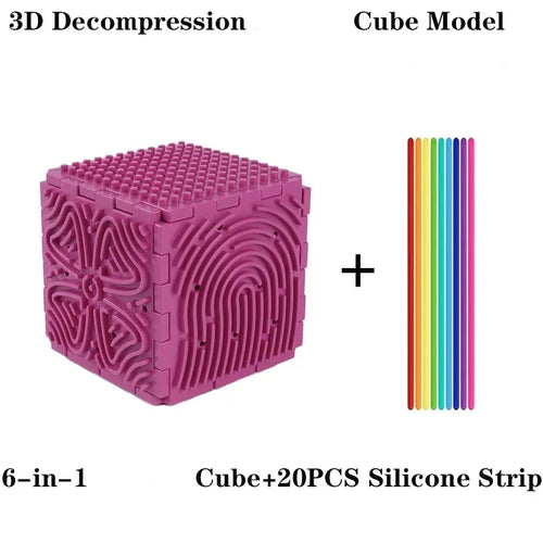 3D Silicone Decompression Board Decompression Diy Puzzle House Cube Three-Dimensional Sensory Children's Toy Atypical Journey Store