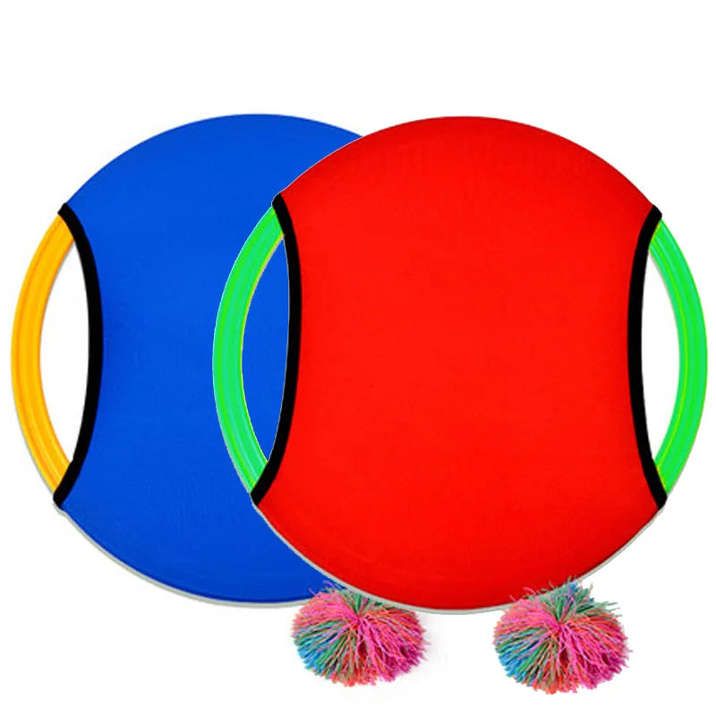2PCS Outdoor Sports 28CM Flying Disc Trampoline Paddle Ball Game Toss and Catch Parent Child Interactive Sensory Toys Kids Adult Atypical Journey Store