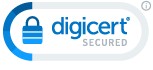 Digicert security logo on a white background