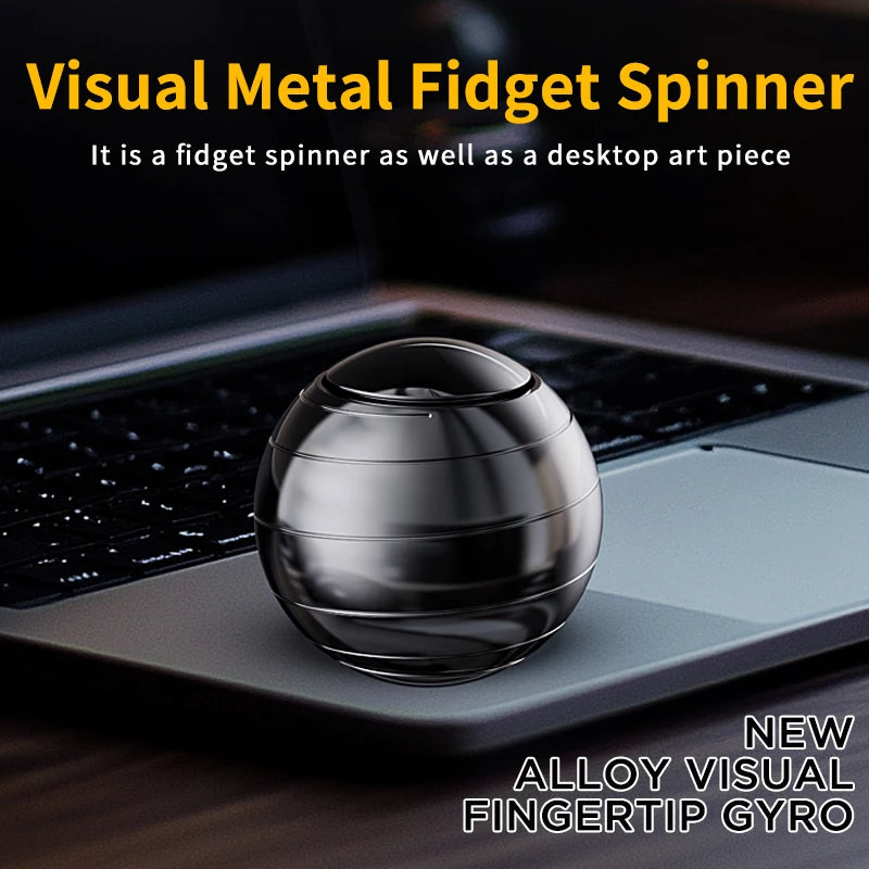 EDC Finger Decompression Metal Desktop Gyroscope Finger Stress-Relieving Toy Stress Relief Visual Fidget Spinner Children's Gift Atypical Journey Store