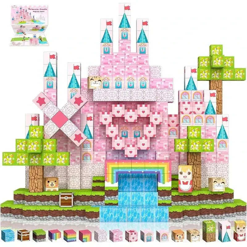 Magnetic blocks princess castle creative building set for preschool STEM learning toy gift
