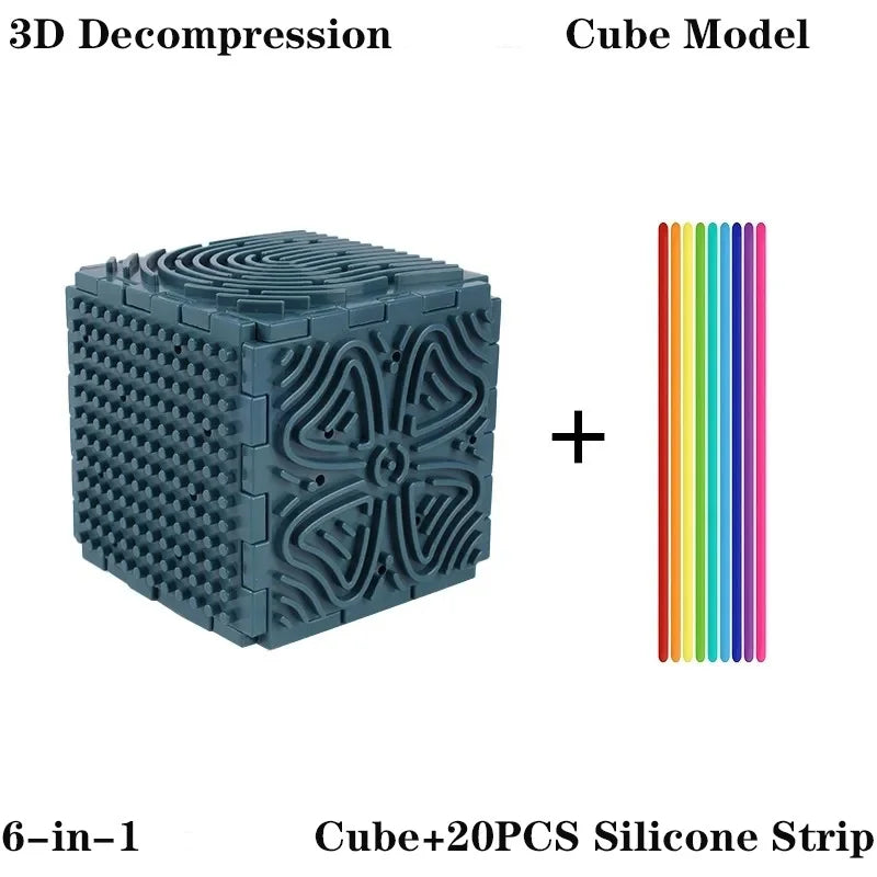 3D Silicone Decompression Board Decompression Diy Puzzle House Cube Three-Dimensional Sensory Children's Toy Atypical Journey Store