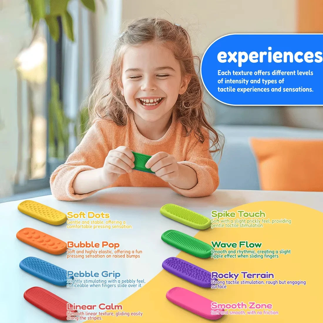 Silicone Sensory Strip Fidget Toys Kids Autism Decompression Calming Fidgeting Toy Adults Stress Desk Anxiety Relief Sensory Toy Atypical Journey Store
