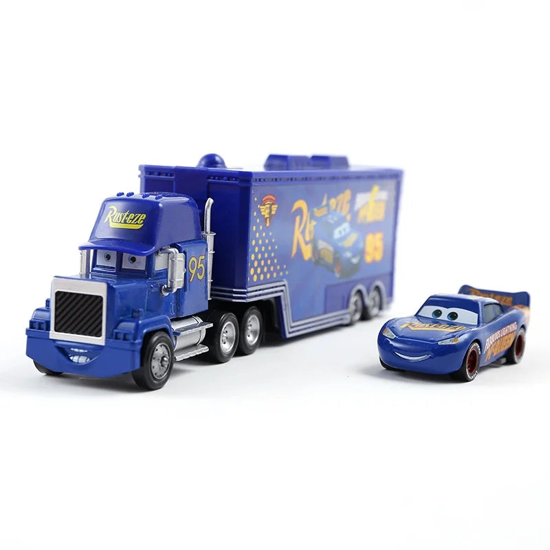 Disney Pixar Cars 3 Lightning McQueen, Jackson Storm, Cruz Ramirez, Hudson Mack Truck & Chick Hicks Toy Set Atypical Journey Store