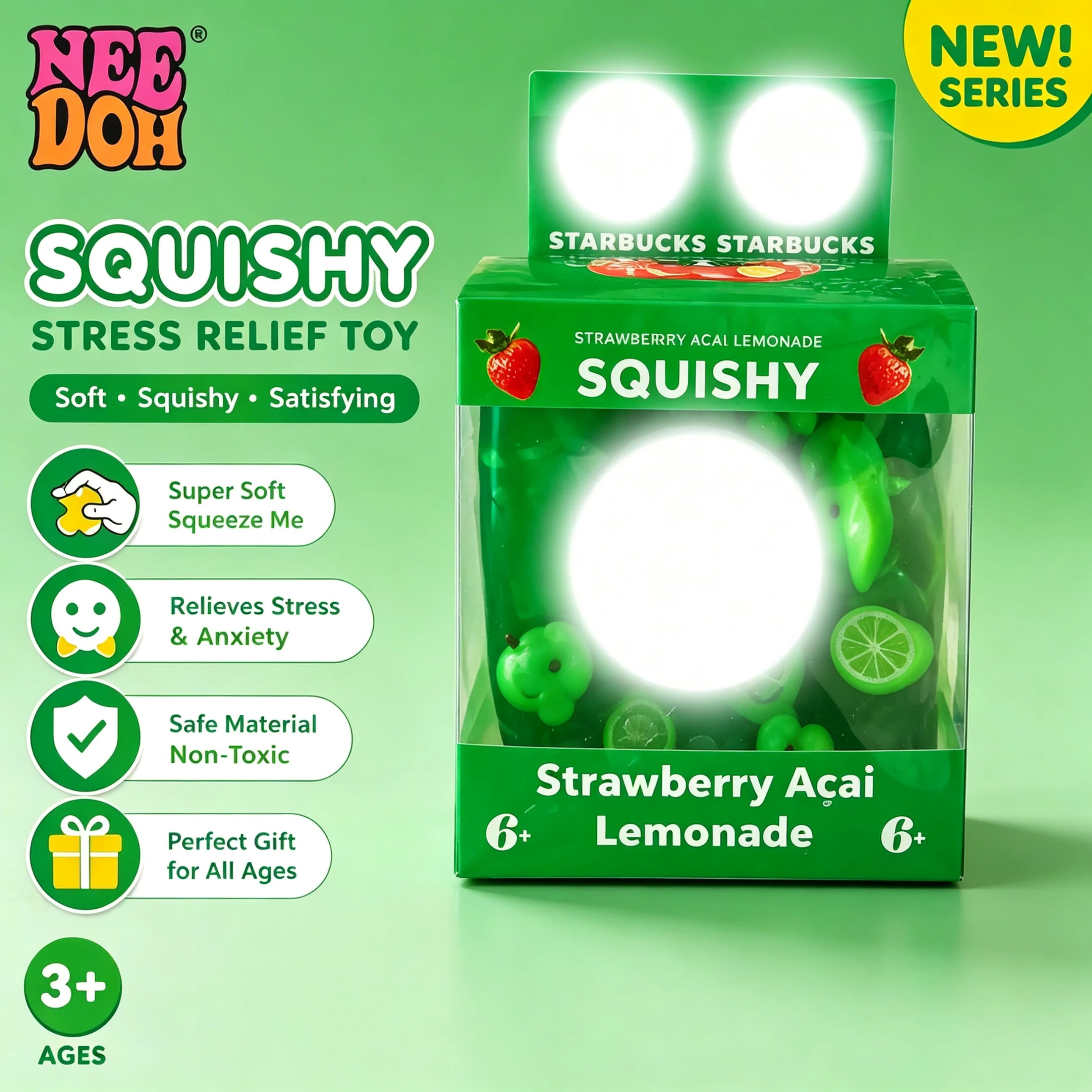 Needoh Nice Cube Sensory Stress Reliever Fidget Tool - Squishy Squeeze Toy for Anxiety & Focus - Sensory Cube for Adults & Kids Atypical Journey Store