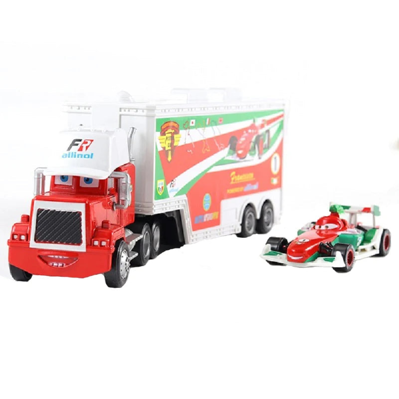 Disney Pixar Cars 3 Lightning McQueen, Jackson Storm, Cruz Ramirez, Hudson Mack Truck & Chick Hicks Toy Set Atypical Journey Store