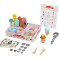 Ice Cream Counter Playset for Kids Montessori Pretend Play Food Toys Kitchen Accessories with Coin Role Play for Kids Girls Boys Atypical Journey Store