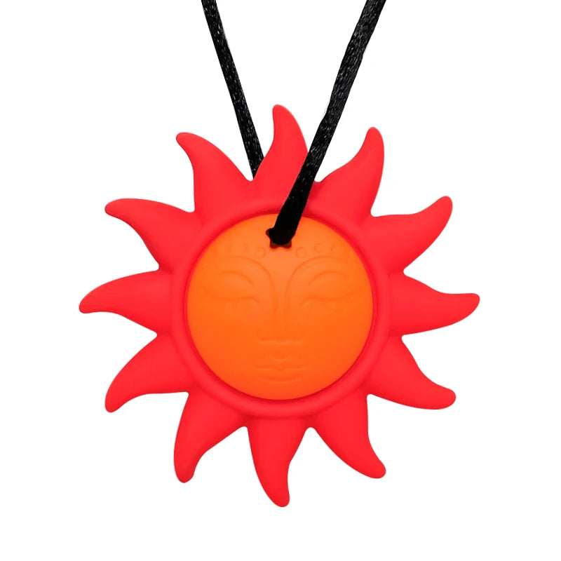 New Creative Sun Goddess Silicone Necklace for Children Fashion Chewable Teether Necklaces Girls Series Jewelry Gift Atypical Journey Store