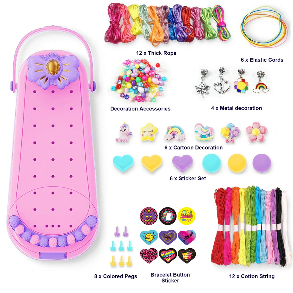 DIY Bracelet Making Kit for Girls - Children's Art And Craft Jewelry Rope Weaving Set Toy Suitable for Ages 6-12 Gift Atypical Journey Store