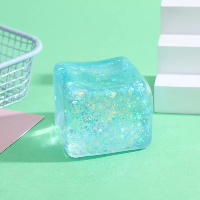 5CM Ice Cube Shaped Fidget Toy Square Stress Relief Ball Squishy Squeeze Anxiety Maltose Stress Relief Sensory Adults Toys Atypical Journey Store