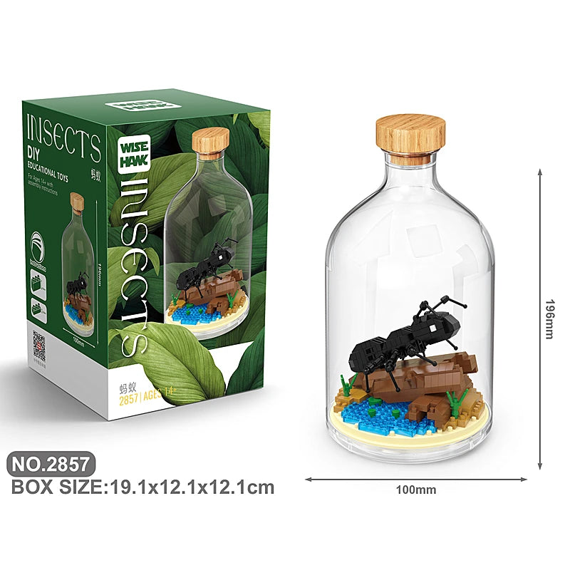 New Product Simulation Animal Series Creative Children's Toys Bottled Building Blocks Flamingo Seahorse Educational Gift Model Atypical Journey Store