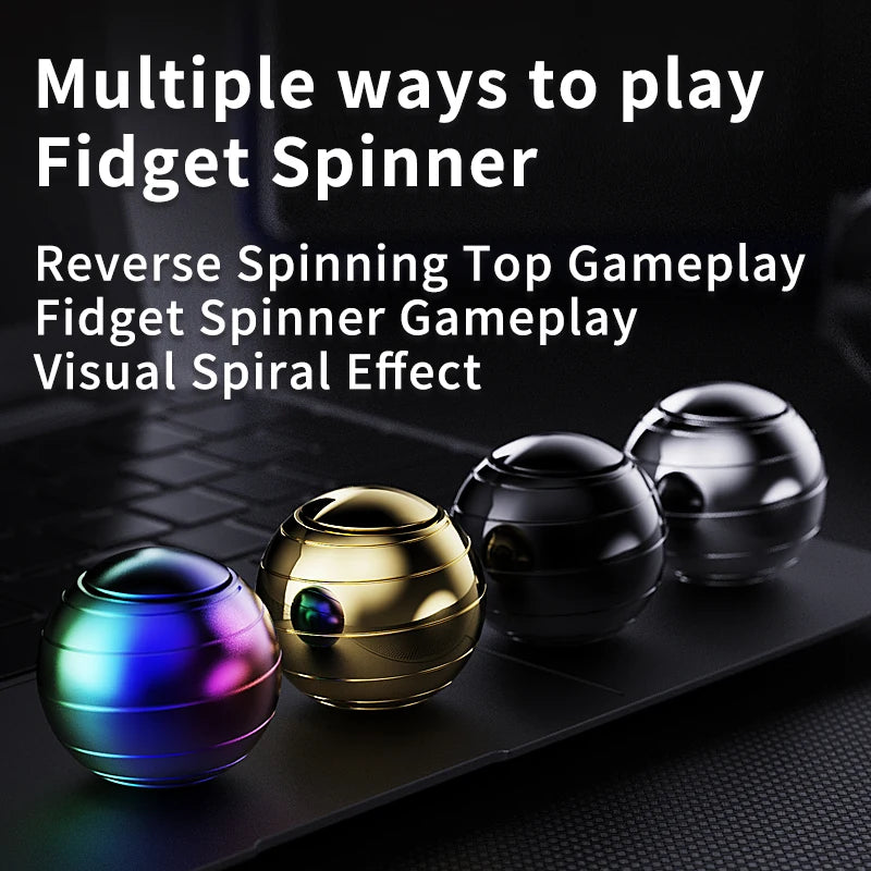EDC Finger Decompression Metal Desktop Gyroscope Finger Stress-Relieving Toy Stress Relief Visual Fidget Spinner Children's Gift Atypical Journey Store