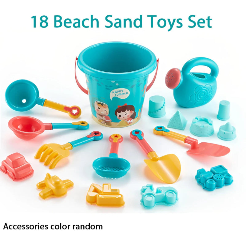 Summer Beach Sand Play Toy Set for Kids - 18 Piece Outdoor Fun for Boys and Girls Atypical Journey Store