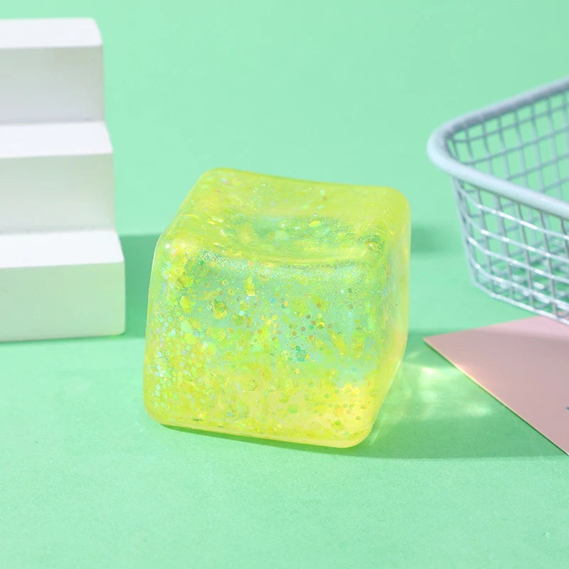5CM Ice Cube Shaped Fidget Toy Square Stress Relief Ball Squishy Squeeze Anxiety Maltose Stress Relief Sensory Adults Toys Atypical Journey Store