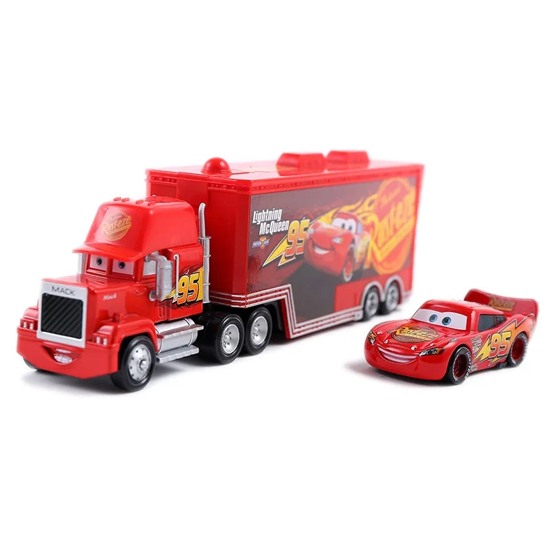 Disney Pixar Cars 3 Lightning McQueen, Jackson Storm, Cruz Ramirez, Hudson Mack Truck & Chick Hicks Toy Set Atypical Journey Store