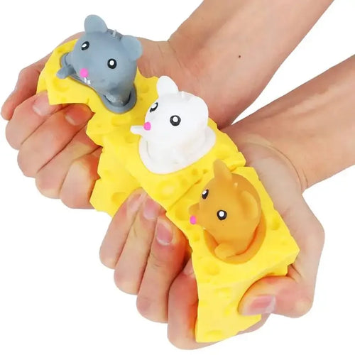 Cheese Mouse Cup Decompression Squeeze Cheese Toys Stress Relief Mice Toy Rat Stress Ball Sensory Fidget Toy Gift for Adults Kid Atypical Journey Store