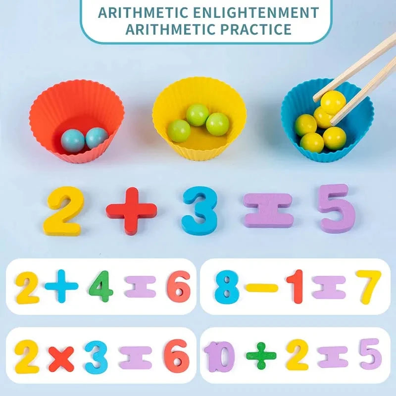 Montessori Mathematics Props Baby Digital Cognitive Pairing Puzzle Puzzle Igenious Ingenious Pearl Children's Fine Action Toys Atypical Journey Store
