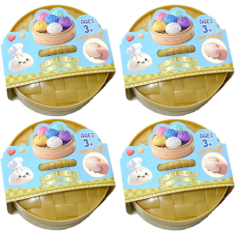 New 1-12pcs Glitter Dumpling Glitter Dumpling Squishy with Box Dumplings Sensory Squeeze Toy for Stress Relief Toys Atypical Journey Store