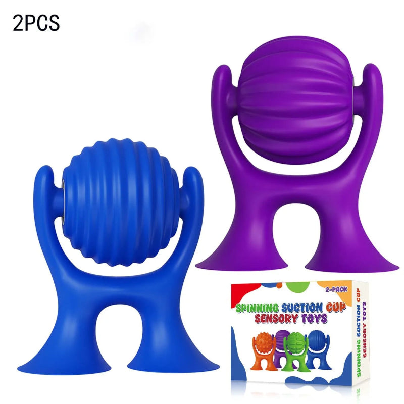 2PCS Sensory Silicone Fidget Toys with Spinning Suction Cups for Anxiety Relief Atypical Journey Store