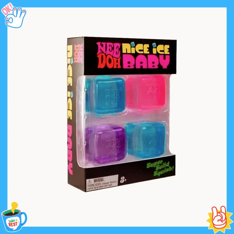 Mini4 Pack Set Slow Rebound Squishy Stress Reliever Fidget for Party Favors Christmas birthday Gifts Nice Ice Cube Fidget Toys Atypical Journey Store