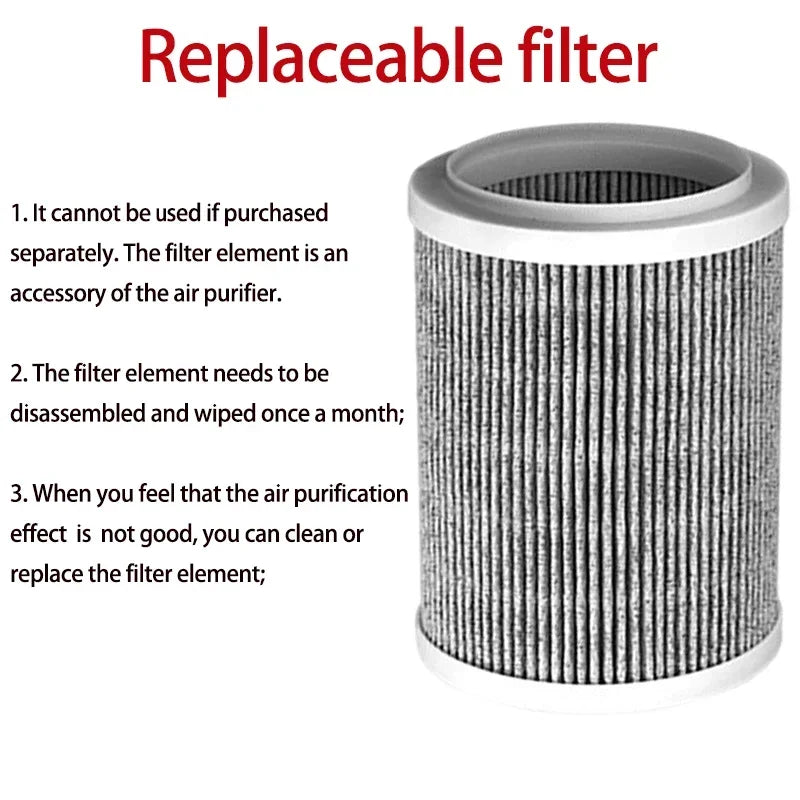 Negative Ion Air Purifier Smoke Odor Generator Protable Air Cleaner Household for Car Room Kitchen with Replaceable HEPA Filter Atypical Journey Store