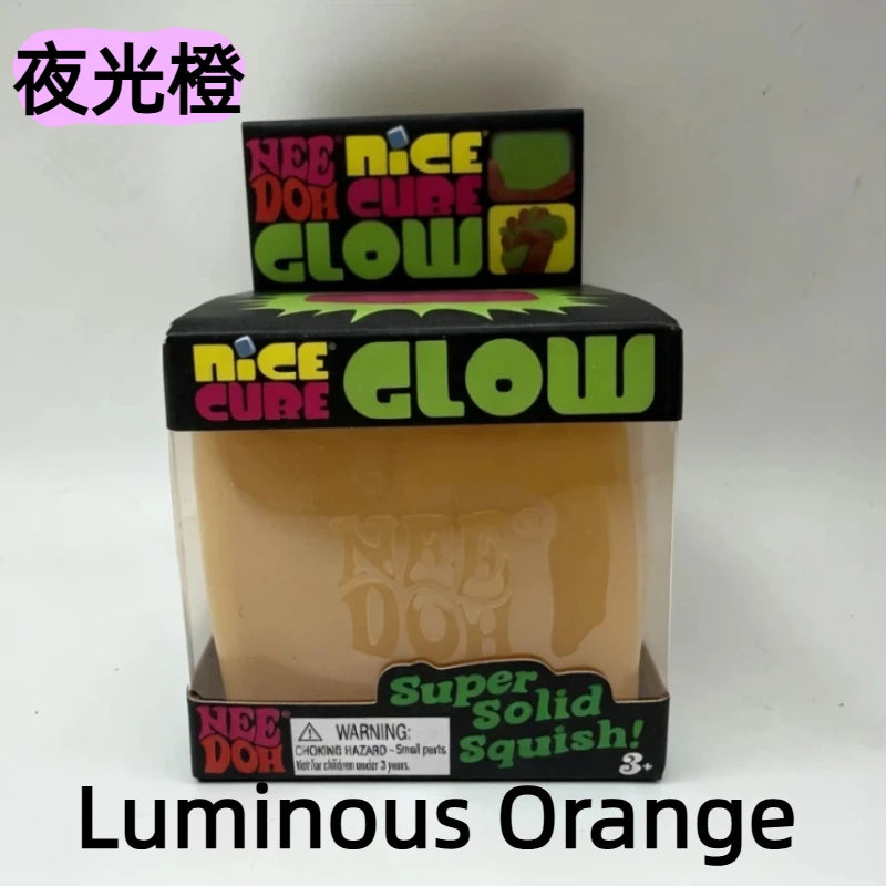 New Schylling Needoh Nice Cube Glow In The Dark Squishy Stress Toy - Slow Rebound Glitter Sensory Relief for Adults Atypical Journey Store