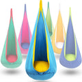 Children Hanging Pod Swing Hammock Chair With Inflatable Cushion & Side Pocket Portable Sensory Swing For Kids Indoor Outdoor Atypical Journey Store