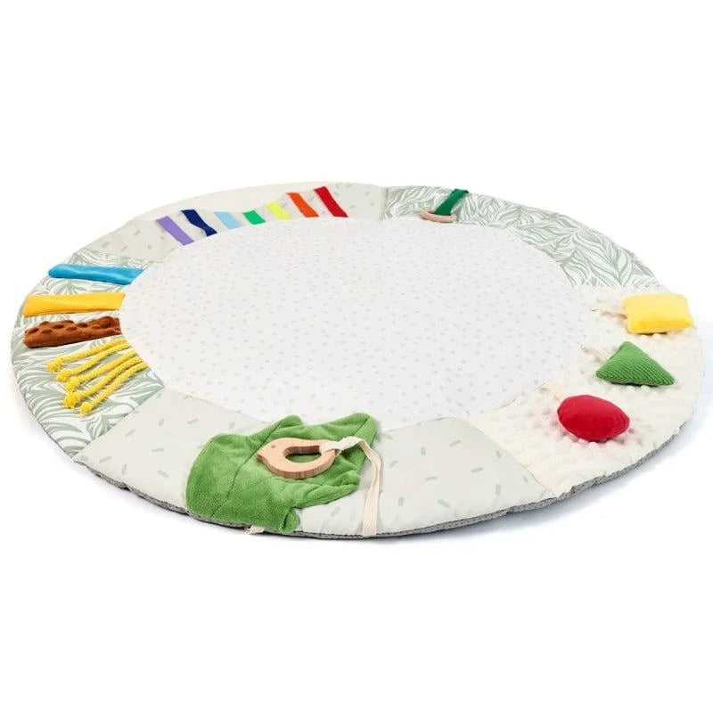 Wooden Baby Play Gym with Music Activity Mat for 0-12 Months - Sensory Development Toys with Mobile Bells for Limb Exercises Atypical Journey Store