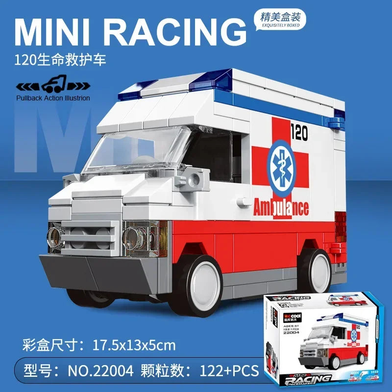 Racing Car Bus Engineering Vehicle Ambulance Pull Back Model Building Blocks Brick Toys Children Boys Compatible With Lego Atypical Journey Store