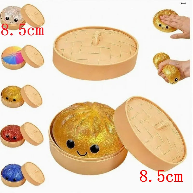 5.5/8.5cm Stress 1-12Pcs Dumpling Squash Toy Dampaline Squishy with Box Dumplings Sensory Squeeze Toy for  Relief Gift Birthday Atypical Journey Store