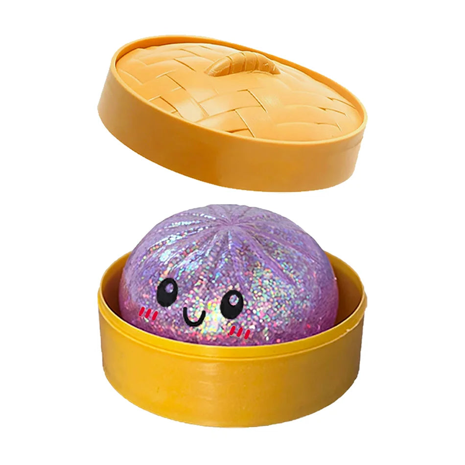New 1-12pcs Glitter Dumpling Glitter Dumpling Squishy with Box Dumplings Sensory Squeeze Toy for Stress Relief Toys Atypical Journey Store