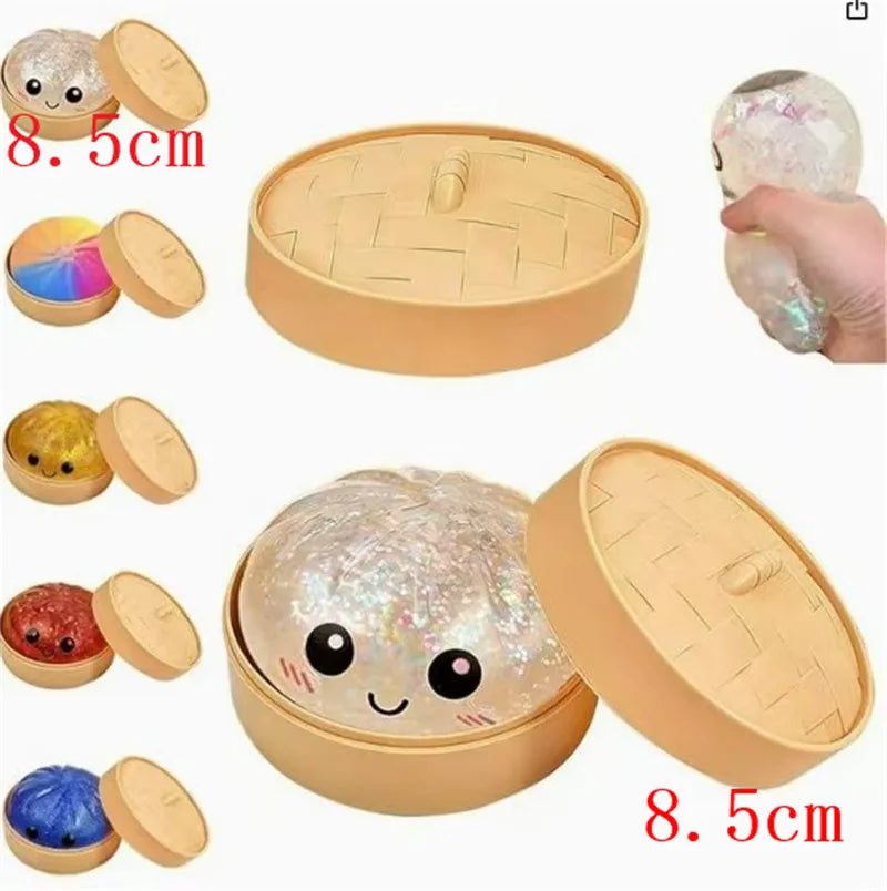 5.5/8.5cm Stress 1-12Pcs Dumpling Squash Toy Dampaline Squishy with Box Dumplings Sensory Squeeze Toy for  Relief Gift Birthday Atypical Journey Store