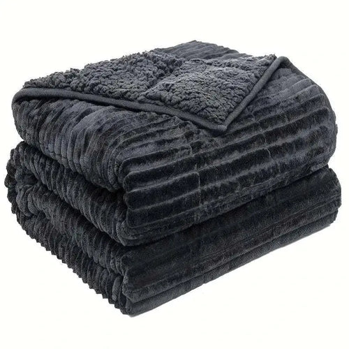 15lbs dark grey purple dual-sided weighted blanket queen size for all-season use