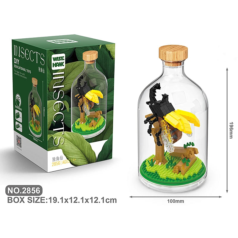 New Product Simulation Animal Series Creative Children's Toys Bottled Building Blocks Flamingo Seahorse Educational Gift Model Atypical Journey Store