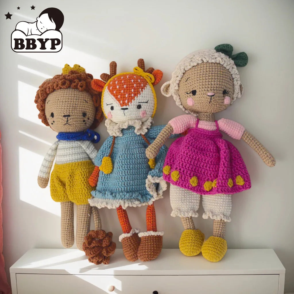 Crochet Lamb Lion Baby Stuffed Animal - Handmade Soothing Toy for Newborns, Sleep Aid & Photography Prop Atypical Journey Store