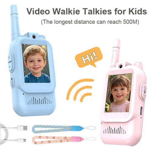 Video Walkie Talkies for Kids 2 Pack Rechargeable Toddler Toys for Indoor Camping Travel Birthday Gfits for Kids Ages 3-12 Atypical Journey Store